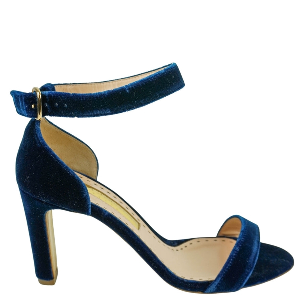 Rupert Sanderson Barrii Navy Velvet Heels